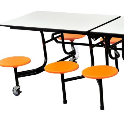 China Modern Mobile Canteen Cafeteria Mobile Folding Table For School for sale