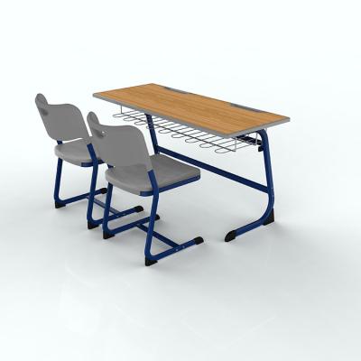 China Modern Cheap Double Classroom College Student Desk Table And Chair Set For Student for sale