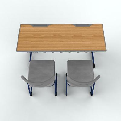 China Three Size Modern Custom Logo Student Desk Elementary School Table And Chairs Bench Set for sale