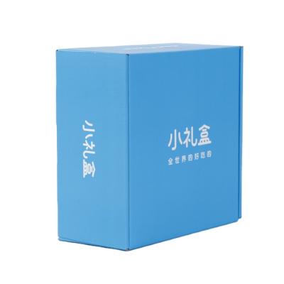 China High Quality Custom Plain Recycled Cardboard Blue Mailing Boxes Logo Design Corrugated Mailing Packaging Materials for sale