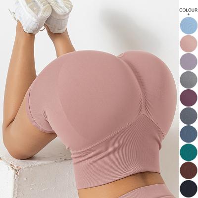 China Customized Breathable Seamless Gym Short Pants For Lift Women Peach Butt Butt Legging Shorts Seamless Gym Running Yoga Sports Shorts for sale