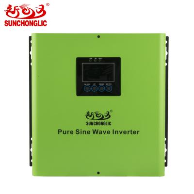 China Sunchonglic 1.5KVA 12V 1500W Pure Sine Wave Solar Power Low Frequency Hybrid Inverter with 20A AC Charger 280*130*290mm for sale