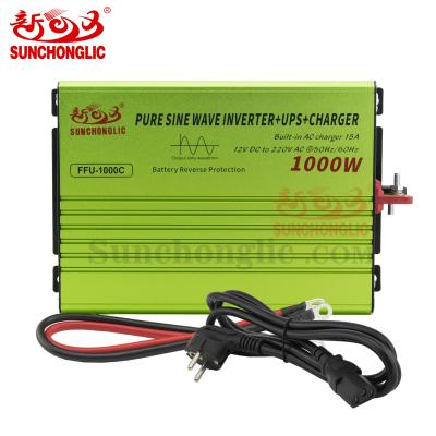 China Sunchonglic 1000w pure sine wave solar power inverter with UPS charger. 22*6*14cm for sale