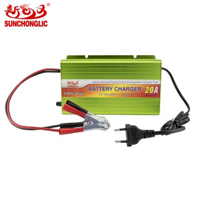 China Battery Sunchonglic Standard AC To DC24V 20A Three Phase Auto Charging Mode Smart Fast Standard Battery Charger for sale