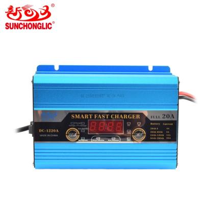 China Standard Auto Battery Sunchonglic 12V 20A 200ah Digital Display Lead Acid Battery Charger Car Battery Charger for sale