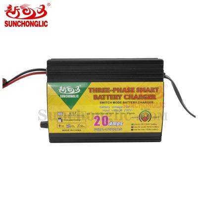 China Sunchonglic 12V 20A Universal Battery Sunchonglic 12V 20A Three Phase Lead Acid/Gel/AGM Quick Fast Charger For Lead Acid Battery for sale