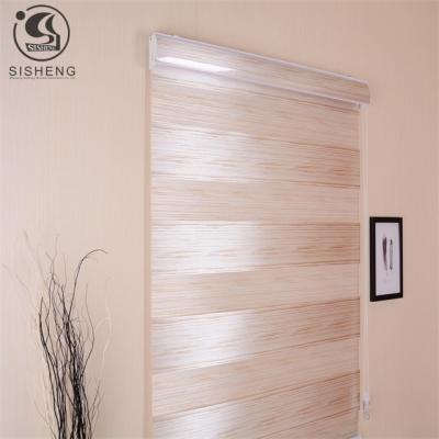 China Durable Home Decoration Customized Size Zebra Horizontal Motorized Light Filtering Blinds for sale