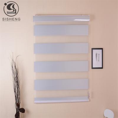 China New Design Waterproof Double Layer Blackout Zebra Blinds Horizontal Motorized Zebra Blinds Window Curtains for sale