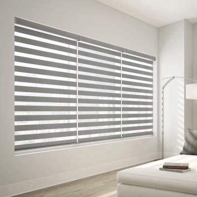 China Pure Light Double Slat Water Proof Litering Zebra Blinds Fabric For Shade for sale