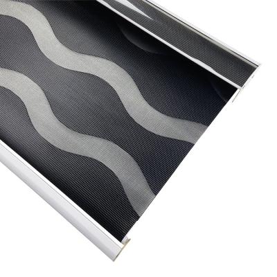 China Slat Customized Wave Zebra Blinds 100% Polyester Roller Blinds For Decor for sale