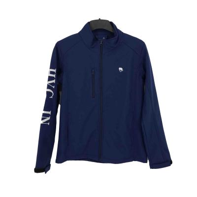 China OEM QUICK DRY custom made polyester and spandex blue softshell jacket breathable for spring fall for sale