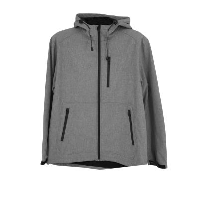 China OEM Waterproof Custom Mens Gray Softshell Polyester Fleece Lightweight Track Jacket With Hood Waterproof Anorak for sale