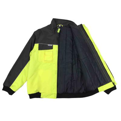 China OEM Custom Strength Heavy Duty Workwear Winter Cargo Jacket Water Proof Thick Quilted Reflective Workwear hi for sale