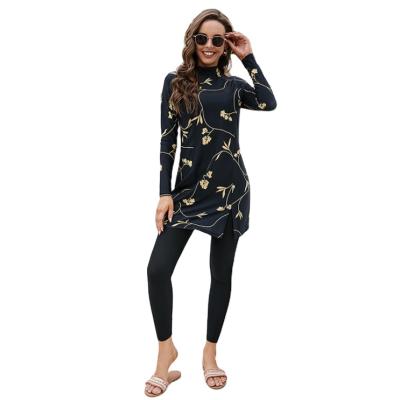 China New Plus Size Style Long Sleeve Surfing Sunscreen Swimming Two Piece Swimsuit With Full-Comfortable Muslim Bathing Suit for sale