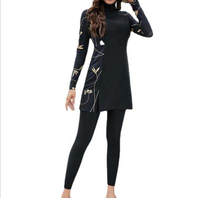 China Plus Size Muslim Swimwear One-Piece Quick-drying Wetsuit Belly Long Sleeve Swimsuit New Size Summer Style Muslim Swimwear for sale