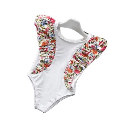 China 2021 New High Elasticity Two Color Quick-drying QUICK-DRY Cool Little Girls Swimsuit Pattern Print Summer One-Piece Swimsuit for sale