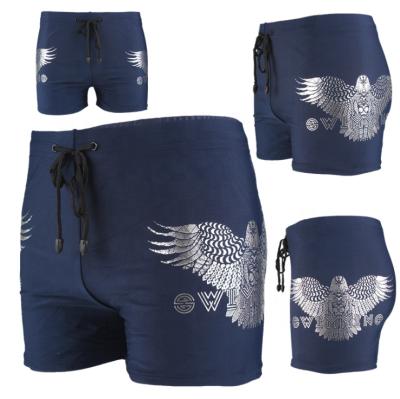 China Plus size 2021 new men's boxer swimming trunks solid color casual fashion printing swimming trunks for men for sale