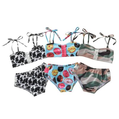 China Breathable two-piece girls swimwear middle children and small children male girl swimwear cute baby swimwear for sale