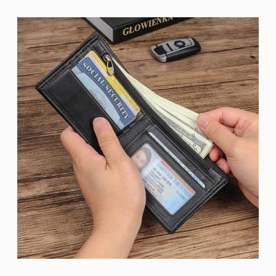 China Waterproof Flourish Lightweight Leather Slim Wallet Men's Slim Wallet RFID Wallet for sale