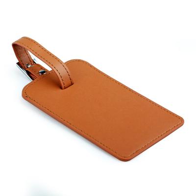 China Fashion Flourish Customized Genuine Leather Luggage Tag PU Leather Luggage Tag for sale