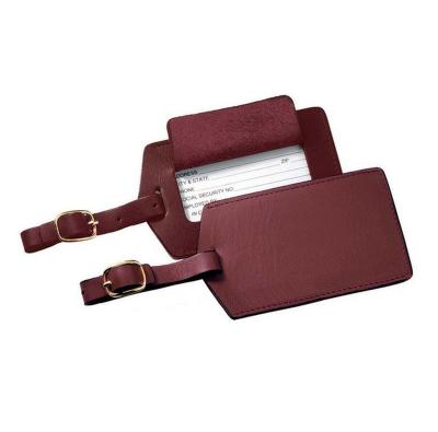 China Fashion Flourish Customized Genuine Leather Luggage Tag PU Leather Luggage Tag for sale