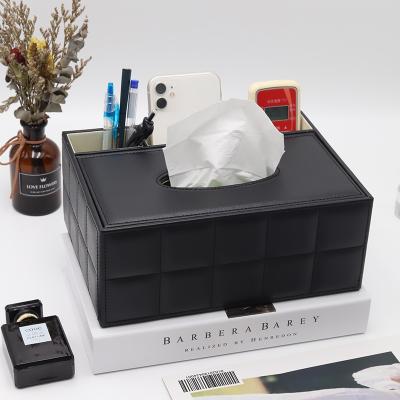 China Folding Flourish Fashion Leather Tissue Box Holder Cylinder Tissue Box for sale