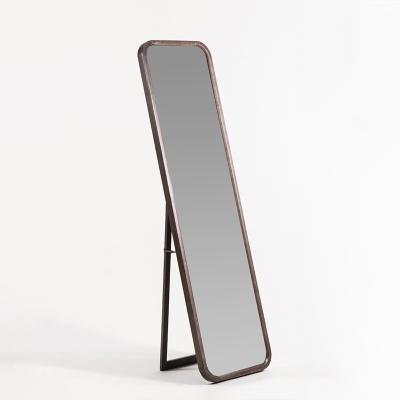 China Long minimalist rectangular wall hanging mirror decoration, Nordic wooden full length mirror wall for sale