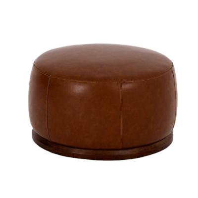 China 2021 Designer Movable Leather Luxury Mushroom Stool Sofa Wood Frame Round Stool For Living Room for sale