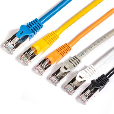 China Hot Selling Telecommunication Shielded Bare Copper RJ45 Connector Network Lan Cable Cat 6a SFTP Cat7 Patch Cord for sale