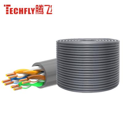 China TECHFLY Telecommunication Factory Price Wholesale Jelly Filled 23awg u/utp cat 5e cat5 ftp 305m LAN network cable for sale