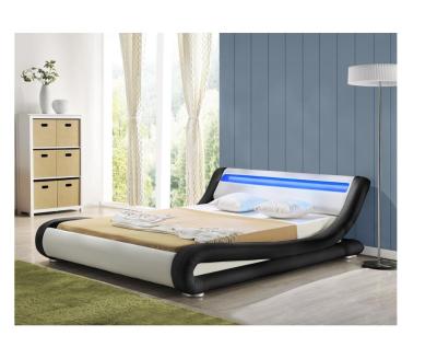 China Other Enzo Modern Italian Curve Leather Bed With LED Light for sale