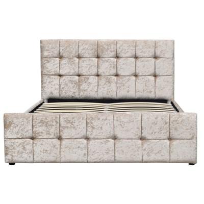 China Latest Modern Design Modern Style Crushed Velvet Wood Storage Bed for sale