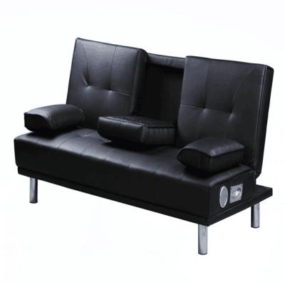 China Stylish PU Leather Furniture Living Room Sofa Bed With Cup Holders for sale