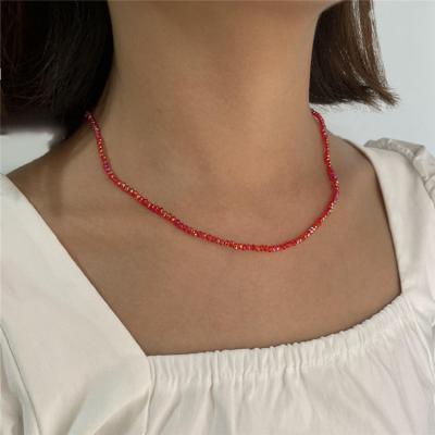 China Simple design arrival Sead Beads Necklace handmade acrylic transparent PS 2021 BOHEMIA new colorful necklace jewelry for sale