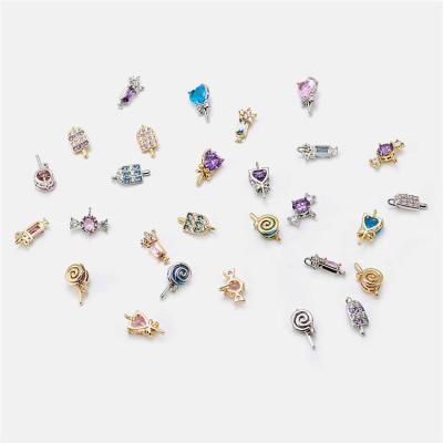 China Hot Selling Rhinestone Dangling Crystal Charms Candy Drinks PS Fashion Multi Style Cute Earrings DIY Necklace for sale