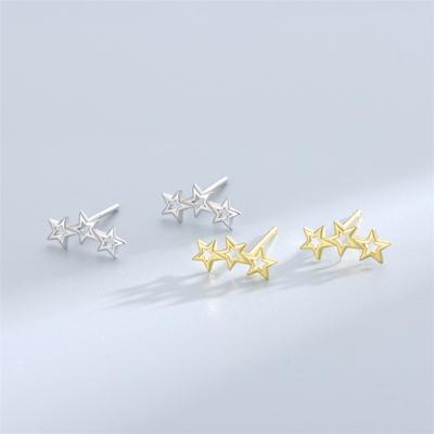 China 2022 Environmental Friendly Women Fashion Earrings Elegant Jewelry 18K Gold Plated Studs 925 Sterling Silver Star Stud Earrings for sale