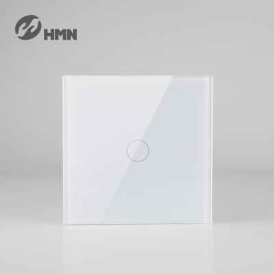 China Home Applicance / 1 Gang 240V Smart Home Commercial Crystal Glass Panel Sensor Electronic Switch Touch Wall Switch for sale