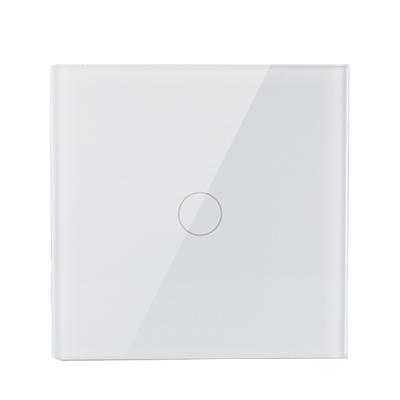 China Multipurpose EU Standard 1 Color Strip Glass Frame White Touch Sensor Wall Switch For Home for sale