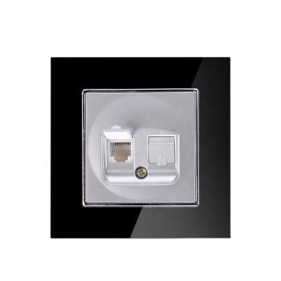 China EU Standard Residential / General Purpose Computer RJ11+RJ45 Data Socket Telephone Socket for sale