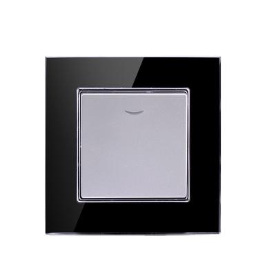 China EU Standard 1 Strip 2 Way Glass Panel Multipurpose Electric Home Wall Light Switch With Led House Indicator for sale