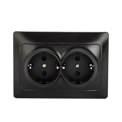 China Residential / General Purpose CE TUV CB Certified EU Standard Residential German Flush Mount Dual Socket Double Schuko Plug for sale