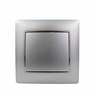 China Size Quictly Multipurpose Silver 1 Gang 2 Way PC Frame Electrical Hardware Home Wall Switch for sale