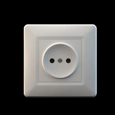 China White Russian Color 2 Pin Wall Outlet Socket EU Residential / General Purpose PC Panel Standard for sale