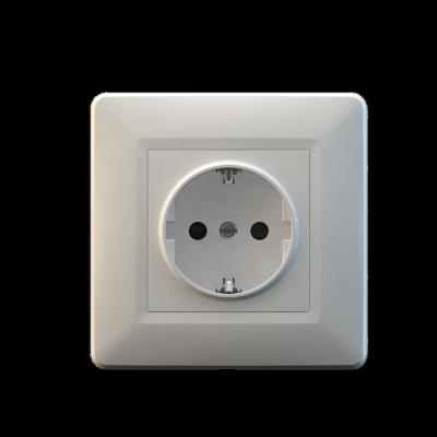 China Germany EU PC Wall Outlet Schuko Electrical Socket Residential / Multipurpose Panel Standard White Color for sale