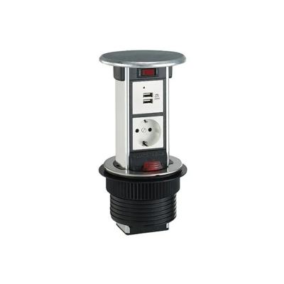 China Durable Manual Noise Up Outlet Waterproof Table Socket Wireless USB Charger Socket Desktop Outlet IP54 for sale