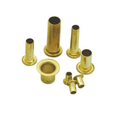 China Factory Wholesale Custom Eyelet Brass Hollow Tubular Rivets Nickel Free For Leather for sale