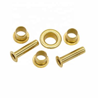 China Nickel Free Custom Brass Tubular Hollow Rivet Flat Round Head Copper Hollow Rivets for sale