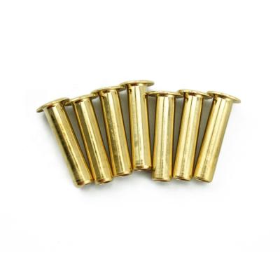 China Fashion Wholesale High Precision Brass Hollow Rivet Custom Made Full Cavity Nickel Free Brass Hollow Rivet for sale