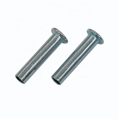 China Machine OEM rivets round head zinc plating brass steel bule semi tubular rivets for furniture for sale