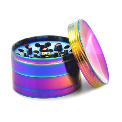 China Cool Concave 50mm Direct Glare Crusher Cigarette Metal Rainbow Factory Supply Cool Portable Cigarette Grinder for sale